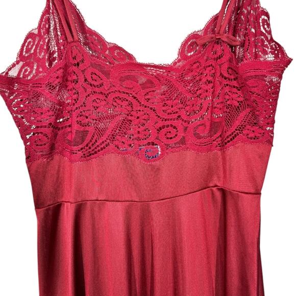 Vintage Lily Of France Slip Dress Nightgown Petite XS Lace Satin Maxi Long - Picture 6 of 9